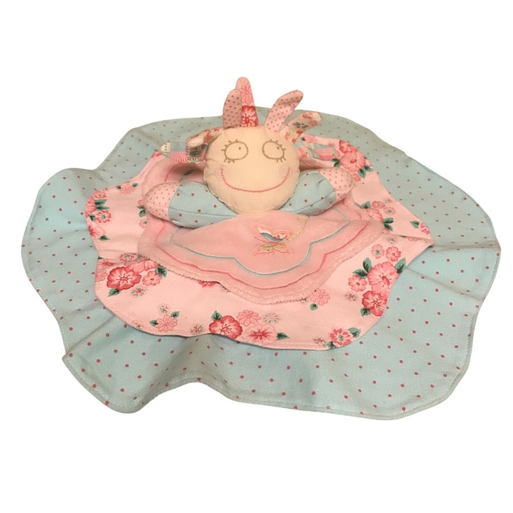 Carter's‎ Just One Year Plush Lovey Security Blanket Floral Pink Blue Baby Toy